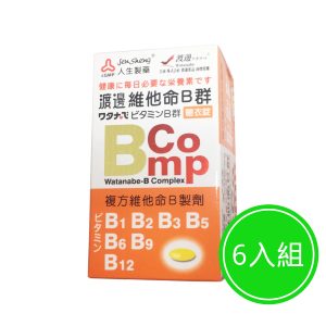 人生製藥 渡邊維他命B群糖衣錠 六入組